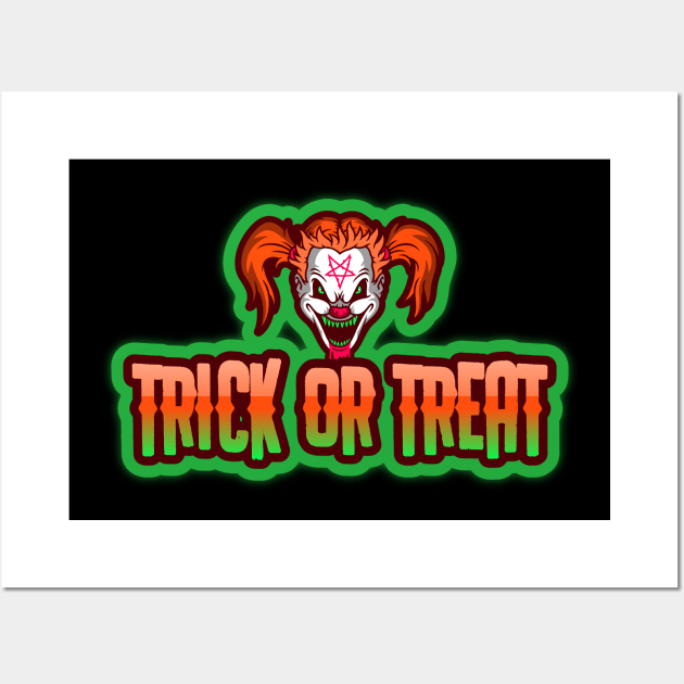 Evil Clown Trick or Treat Wall Art by Joco Studio